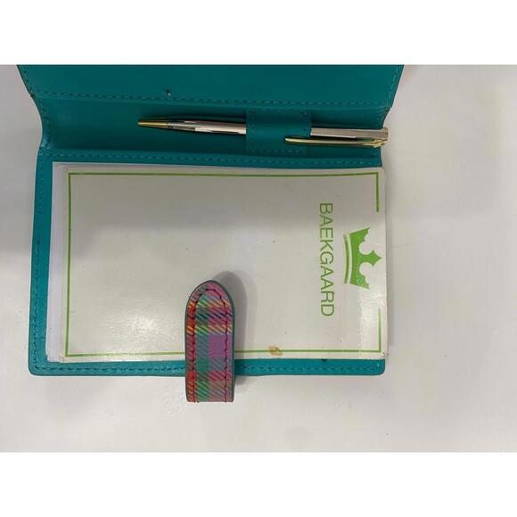 Vintage BAEKGAARD Plaid Leather Wallet with Notepad / Fabulous! - Picture 7 of 7